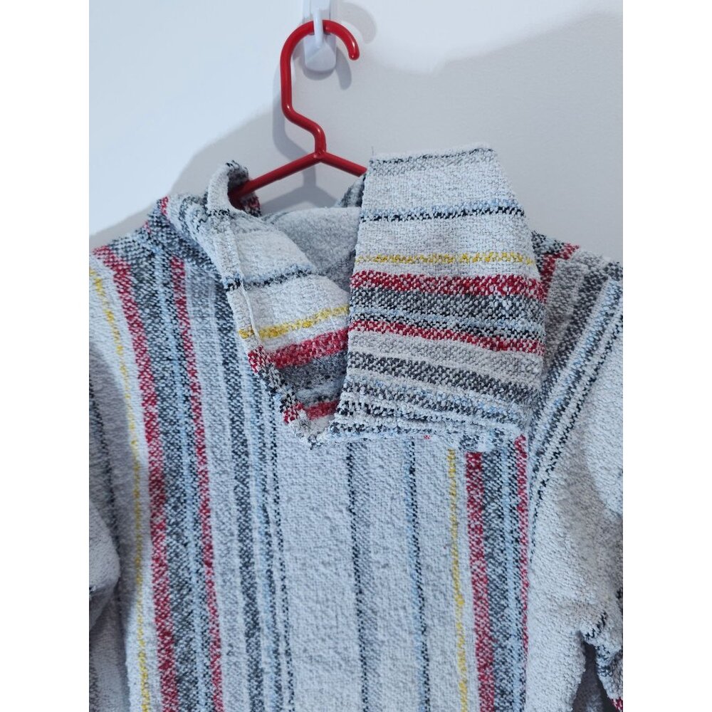 Earthbound Trading Co Baja Hoodie Striped Pullover Sweatshirt Medium Cotton Blen - Picture 11 of 14